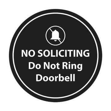 Circle No Soliciting Do Not Ring Doorbell Wall or Door Sign